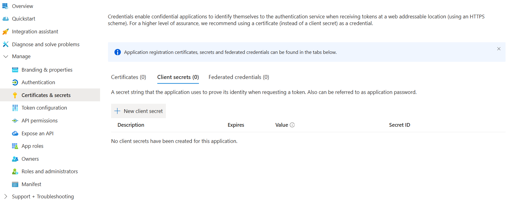Create App Secret