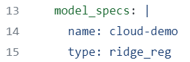 An example of model specs value