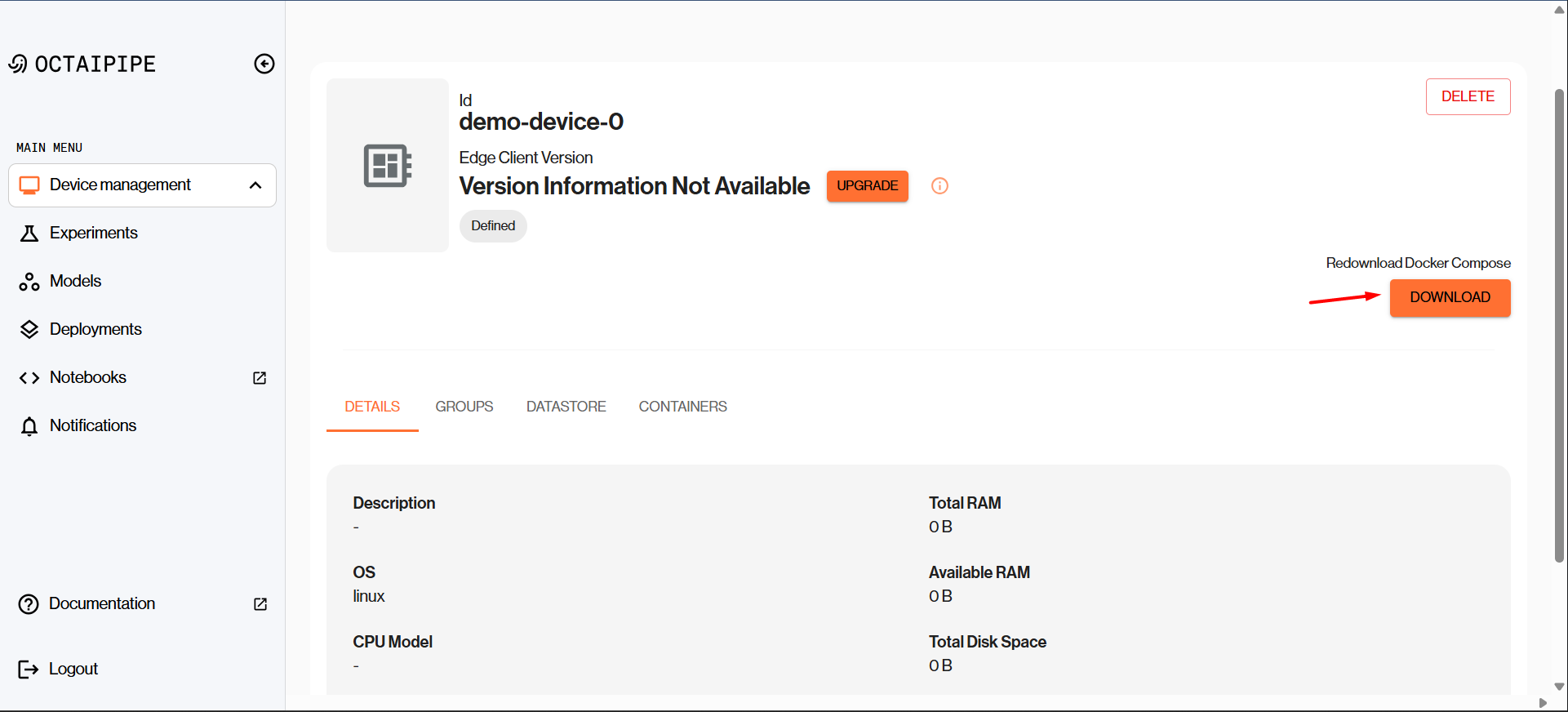 Redownload docker compose file